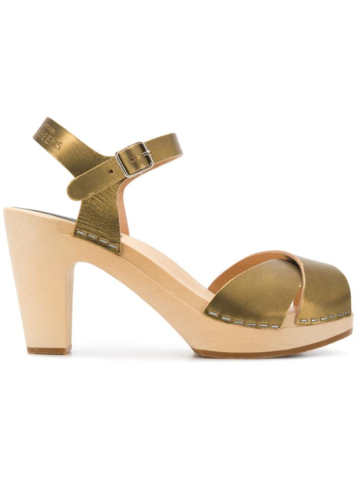 Swedish Hasbeens Merci Sandals - Metallic