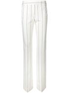 Genny Pinstripe Trousers - White