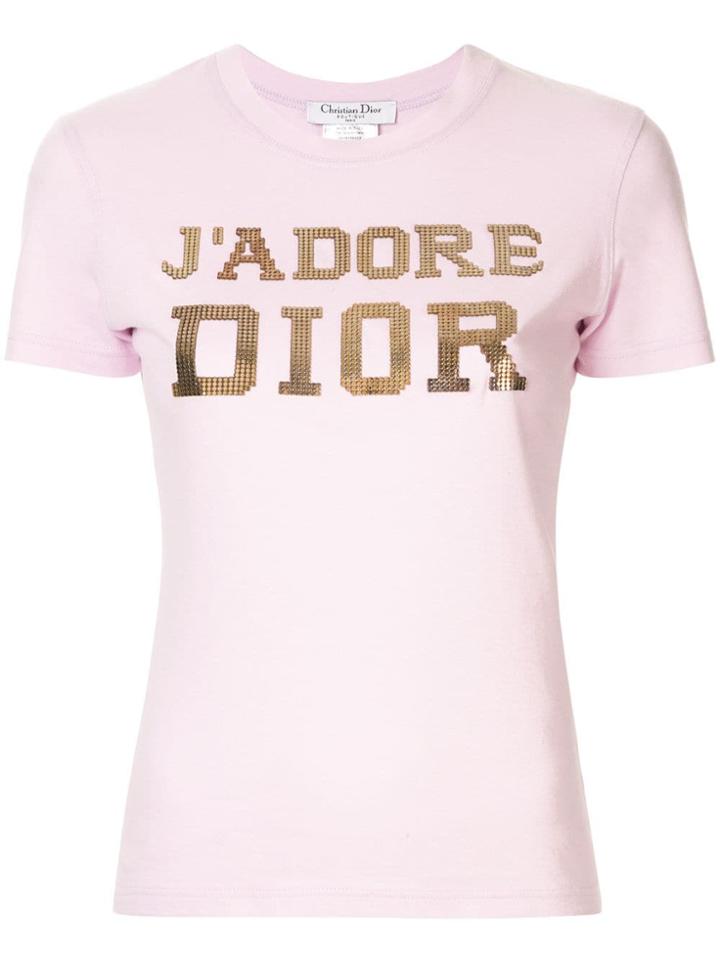 Christian Dior Pre-owned J'adore Dior Embellished T-shirt - Purple