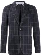 Tombolini Check-print Fitted Blazer - Blue