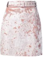 Msgm Crushed Velvet Skirt, Women's, Size: 40, Pink/purple, Polyester/spandex/elastane/viscose