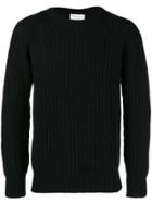 Officine Generale Ribbed-knit Wool Sweater - Black