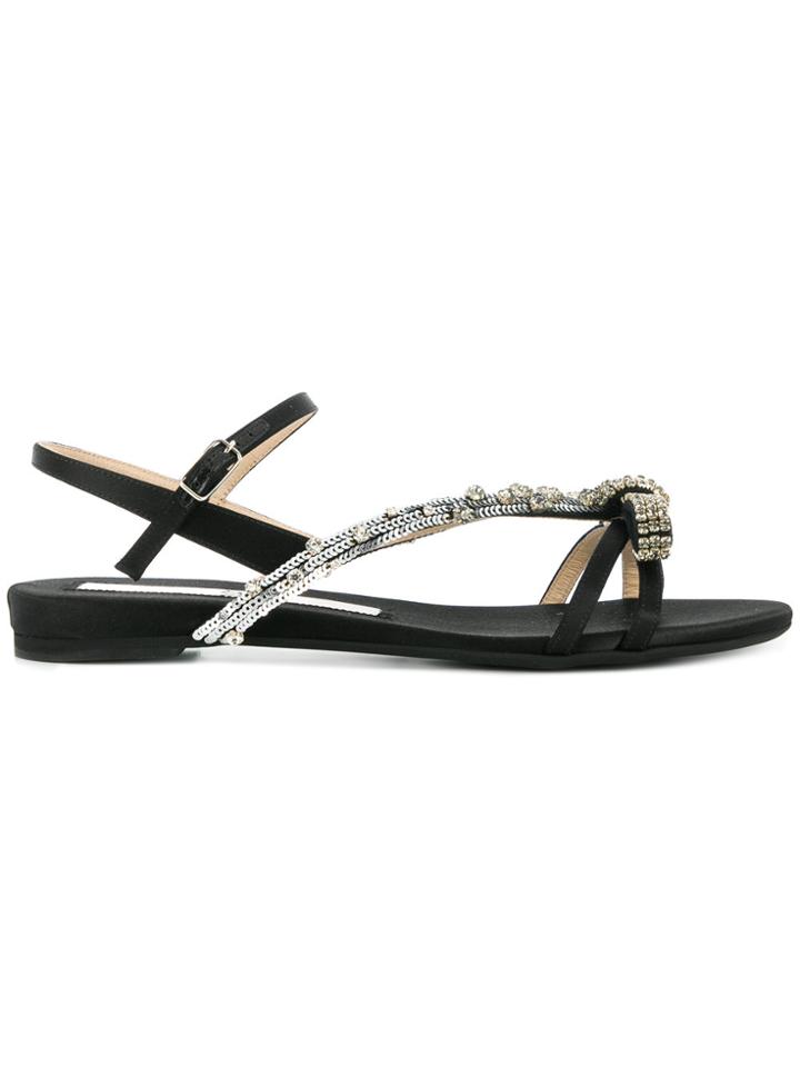 No21 Embellished Knotted Sandals - Metallic