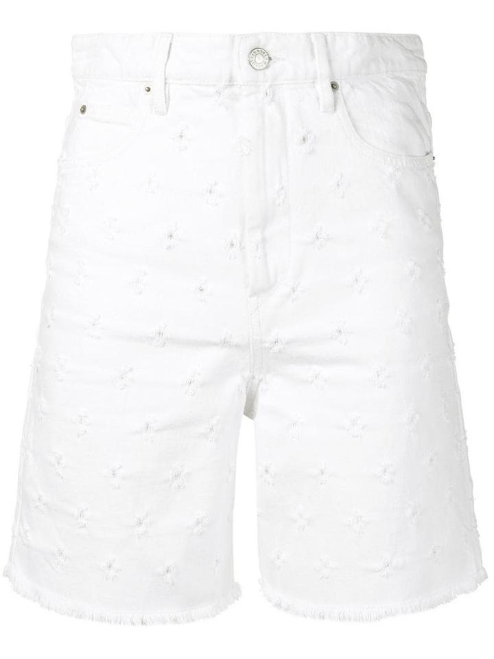 Isabel Marant Étoile Rip Motif Denim Shorts - White
