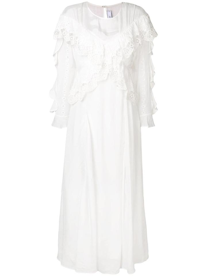 Iro Embroidered Ruffle Maxi Dress - White