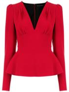 Reinaldo Lourenço Peplum Blouse - Red