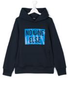 Diesel Kids Hooded Print Sweatshirt, Boy's, Size: 16 Yrs, Blue