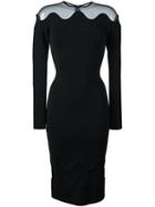 David Koma Sheer Panel Dress, Women's, Size: 6, Black, Viscose/polyester/polyamide/lyocell