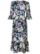 The Vampire's Wife Floral Print Long Dress - Blue