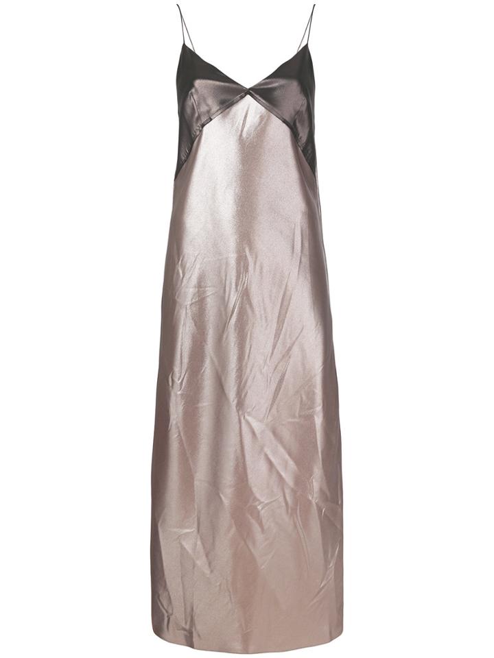 Walk Of Shame Contrast Slip Dress - Metallic