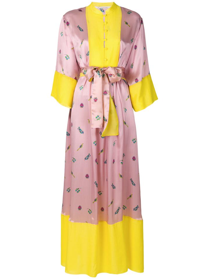 Miahatami Bib Floral Dress - Pink & Purple