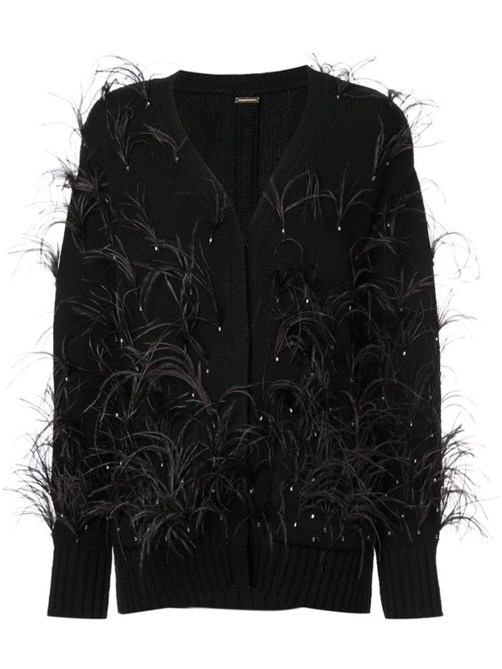 Adam Lippes Feathered Cardigan - Black