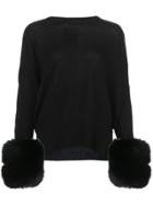 Izaak Azanei Pompom-cuff Cashmere Jumper - Black