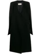 Ports 1961 Open Sleeve Textured Cape Coat - Black
