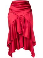 Alexandre Vauthier Ruffled Midi Skirt - Red