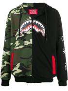 Sprayground Two Tone Panelled Zip Hoodie - Black