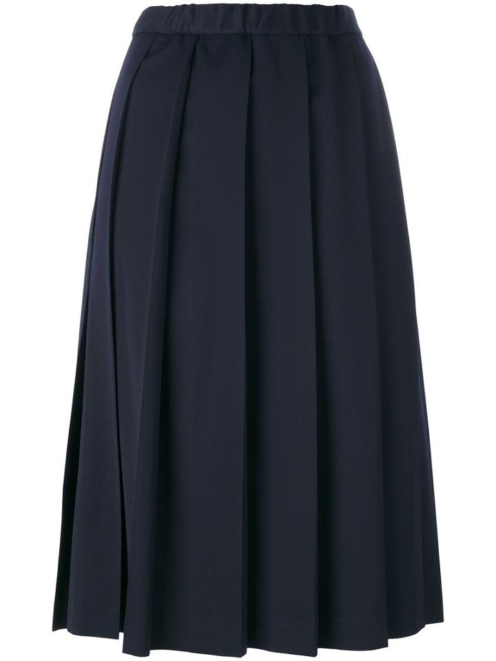 Comme Des Garçons Girl - Gabardine Pleated Skirt - Women - Cotton/wool - S, Blue, Cotton/wool