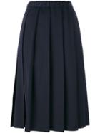 Comme Des Garçons Girl - Gabardine Pleated Skirt - Women - Cotton/wool - S, Blue, Cotton/wool