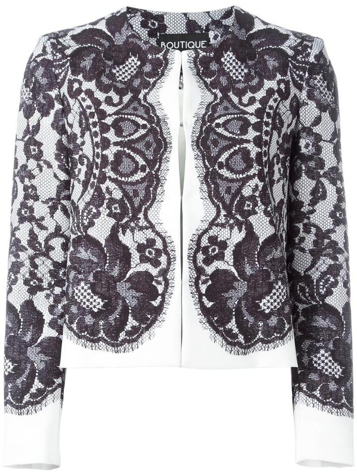 Boutique Moschino Lace Layer Jacket, Women's, Size: 48, Blue, Polyester/other Fibers