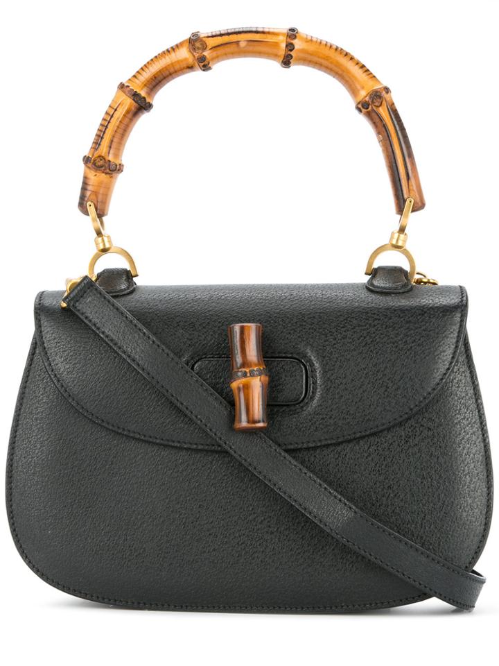 Gucci Vintage Bamboo Line 2-way Handbag - Black