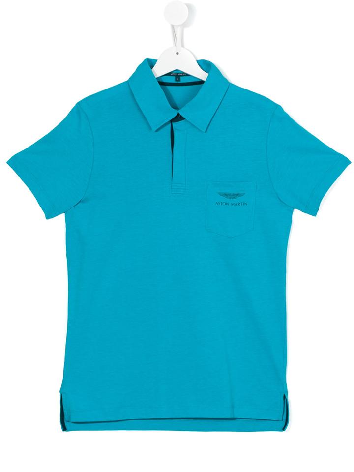 Aston Martin Kids - Logo Polo Shirt - Kids - Cotton - 16 Yrs, Blue