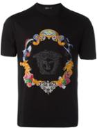 Versace Medusa Sketch Embroidered T-shirt, Men's, Size: Medium, Black, Cotton