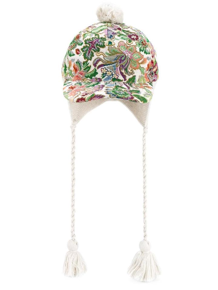 Gucci Floral Tapestry Baseball Cap, Men's, Size: Large, White, Cotton