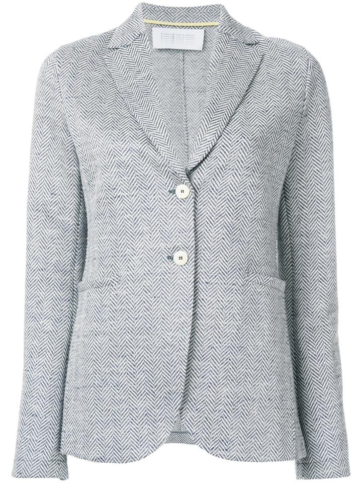 Harris Wharf London Herringbone Blazer - Blue