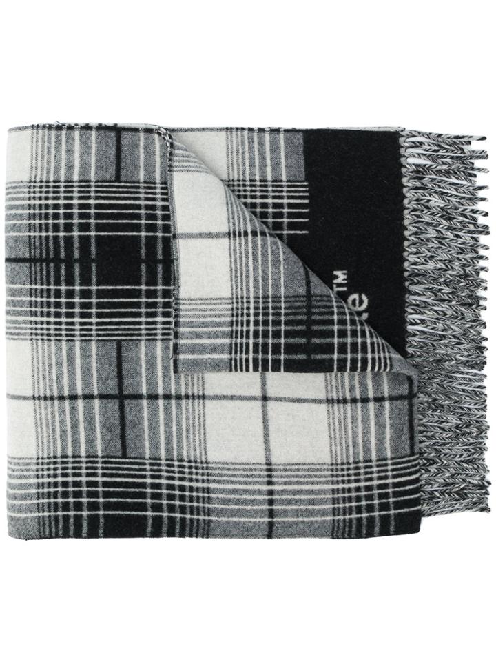 Off-white Logo Check Scarf - Black