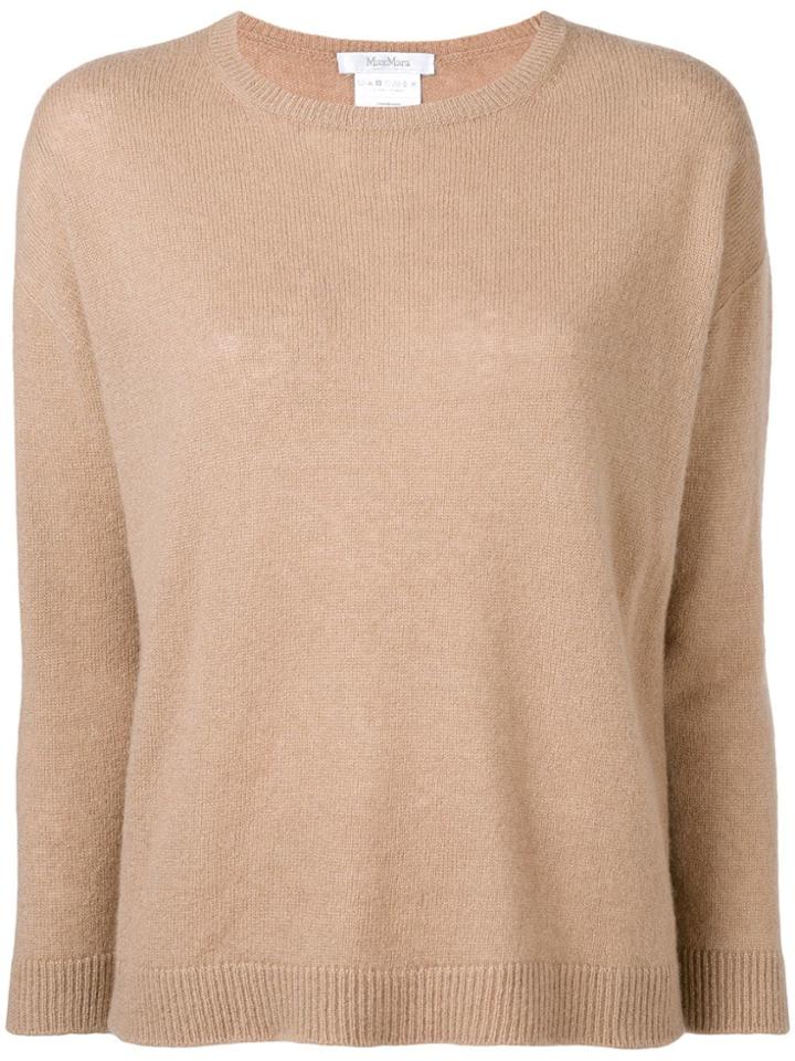 Max Mara Crew Neck Jumper - Neutrals