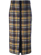 Msgm Checked Skirt, Women's, Size: 44, Yellow/orange, Polyamide/polyester/wool