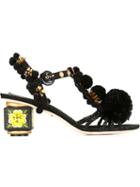 Dolce & Gabbana Embellished Pom-pom Sandals