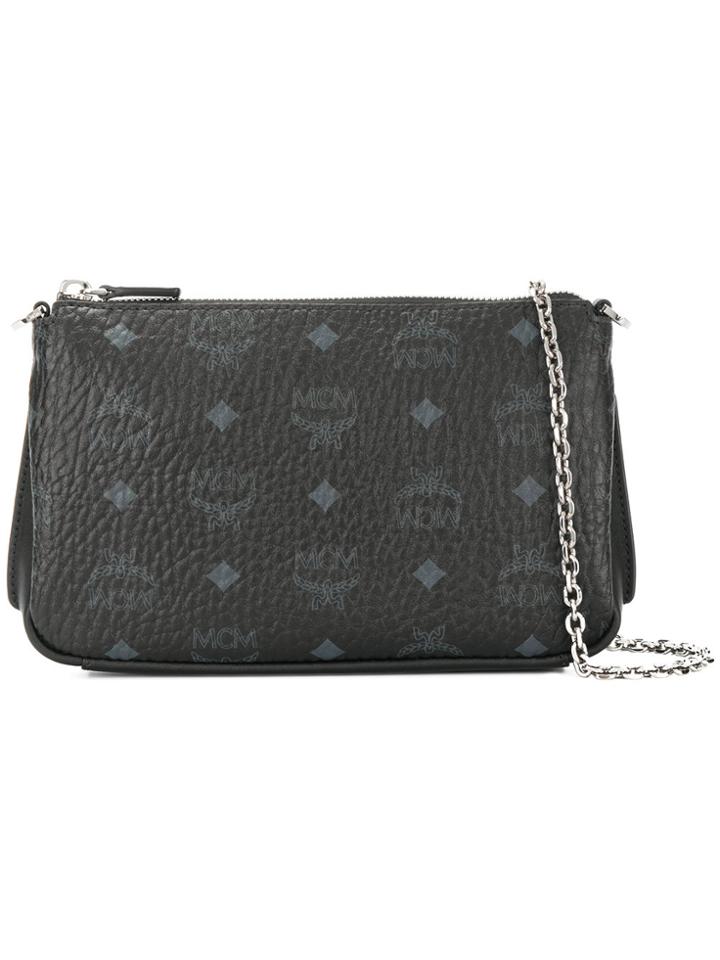 Mcm Top Zip Clutch Bag - Black