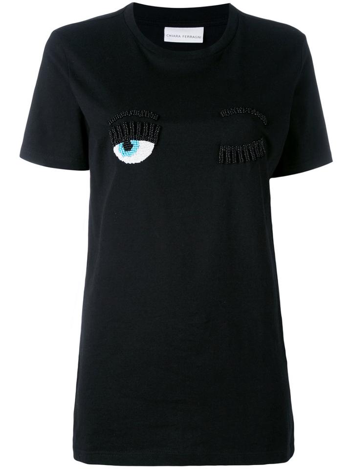 Chiara Ferragni 'flirting' T-shirt, Women's, Size: Small, Black, Cotton