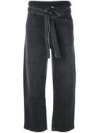 Current/elliott Wide-legged Cropped Jeans - Black