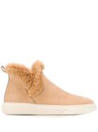 Hogan Faux Fur Trim Boots - Neutrals