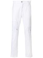 Frankie Morello Patch Detail Slim Fit Trousers - White