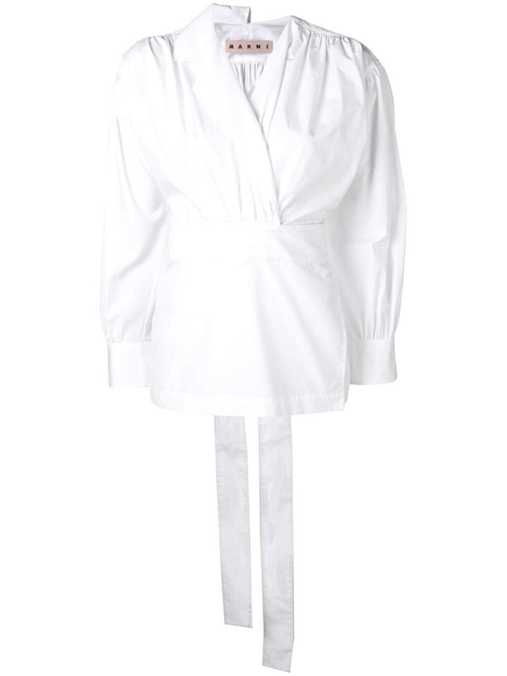 Marni Slim Belted Blouse - White