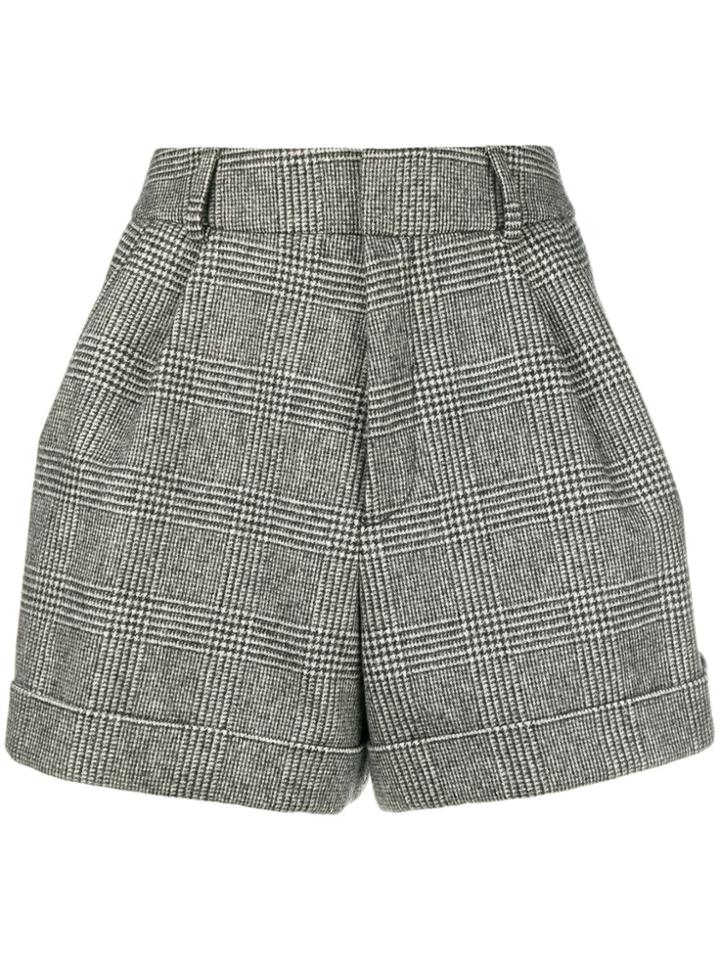 Saint Laurent Micro Houndstooth Shorts - Grey