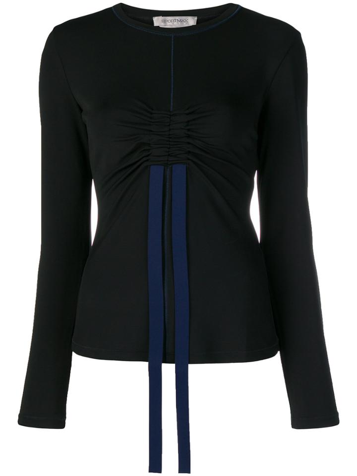 Sportmax Drawstring-detail Fitted Top - Black