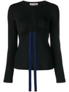 Sportmax Drawstring-detail Fitted Top - Black