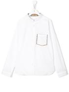 Burberry Kids House Check Trim Buttondown Shirt - White