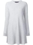 Proenza Schouler Flared Sweater Dress, Women's, Size: Large, Grey, Cashmere/wool
