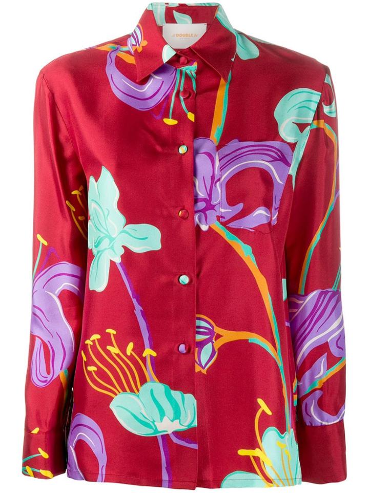 La Doublej Boy Floral Print Shirt - Red