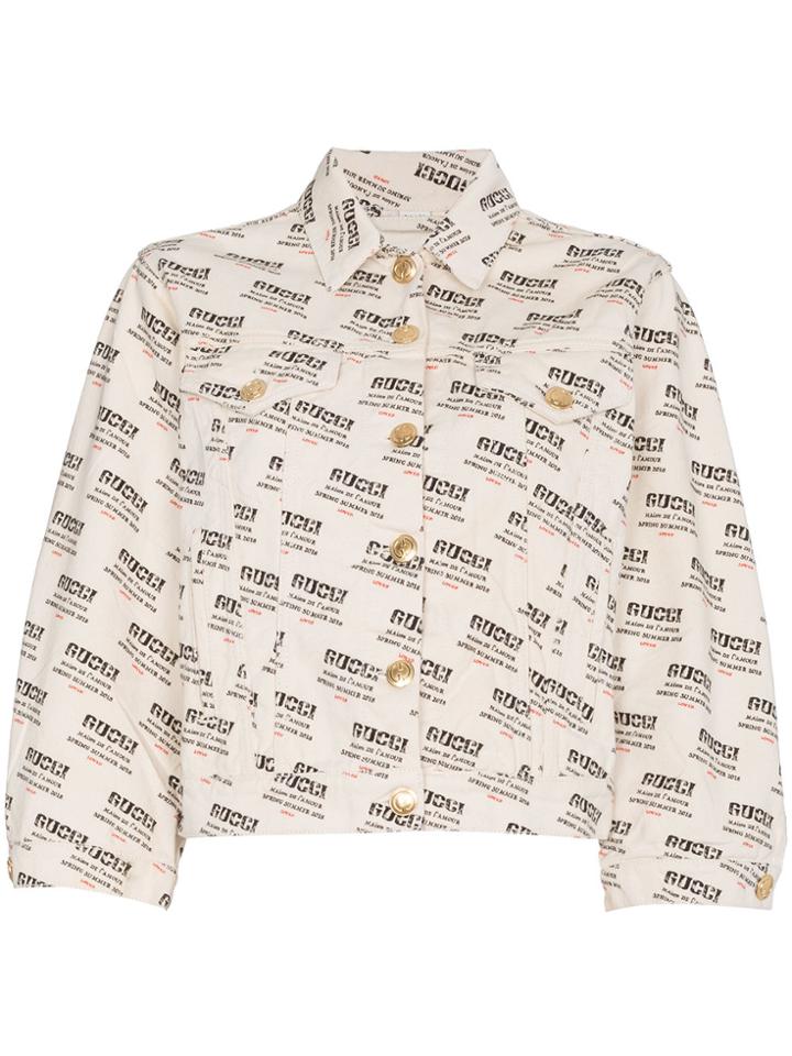 Gucci Invite Stamp Denim Jacket - Nude & Neutrals
