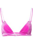 Fleur Du Mal Grommet Triangle Bikini Top - Pink & Purple