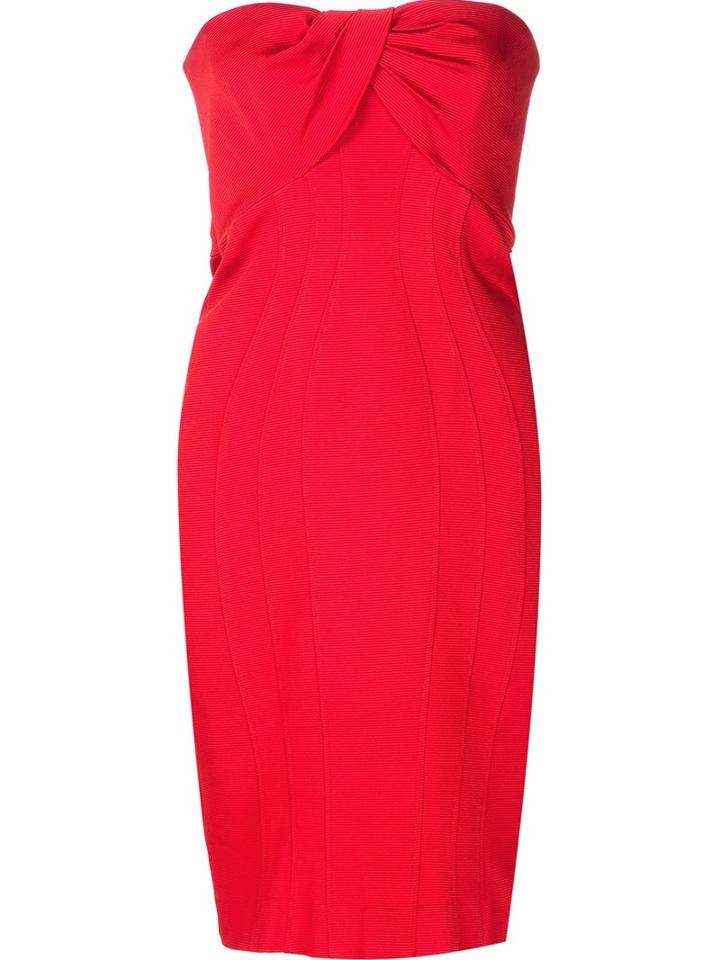 Zac Zac Posen Strapless Fitted Dress, Women's, Size: 0, Red, Nylon/spandex/elastane/acetate
