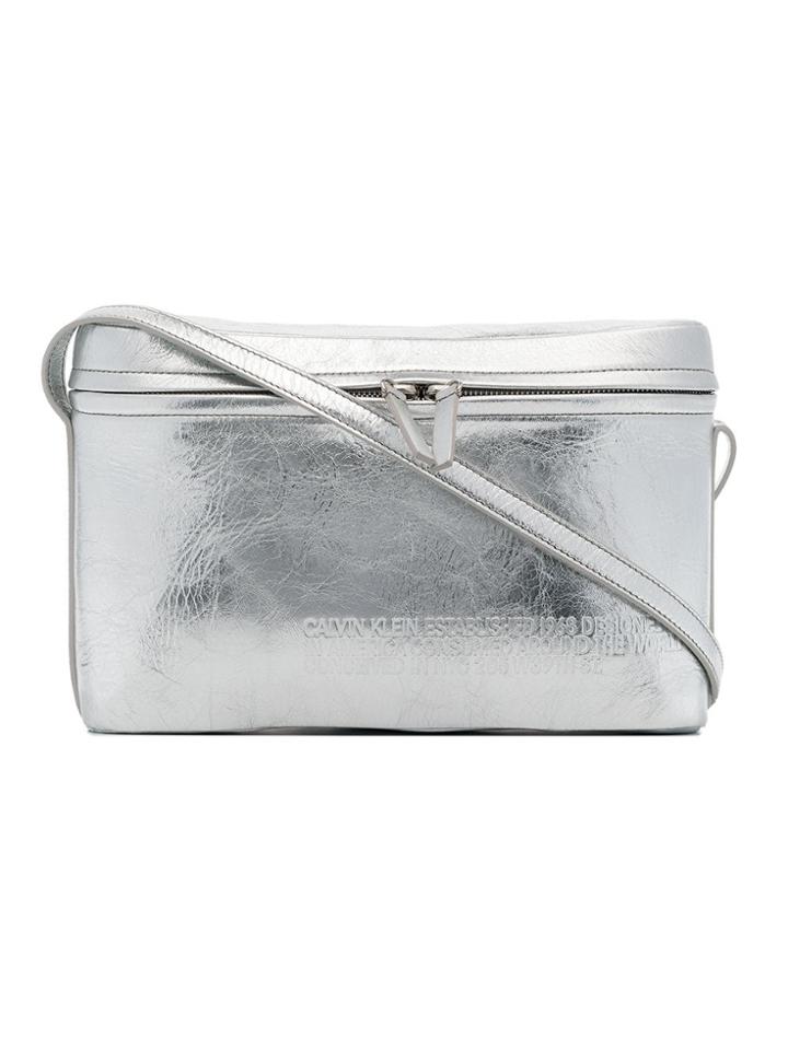 Calvin Klein 205w39nyc Silver Leather Crossbody Bag - Metallic
