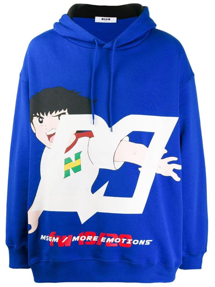 Msgm Holly & Benji Printed Hoodie - Blue