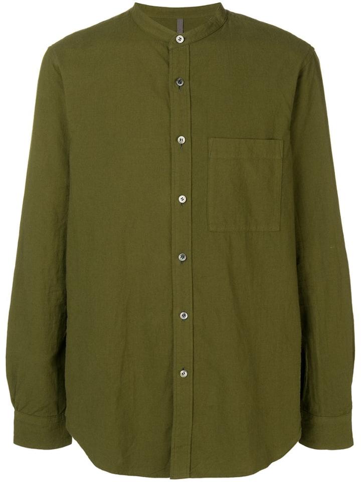 Attachment Mandarin Collar Shirt - Green